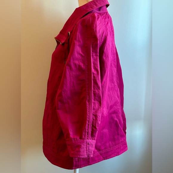 Chico’s Full Zip Nylon-Cotton Blend Magenta Jacket - Picture 7 of 14